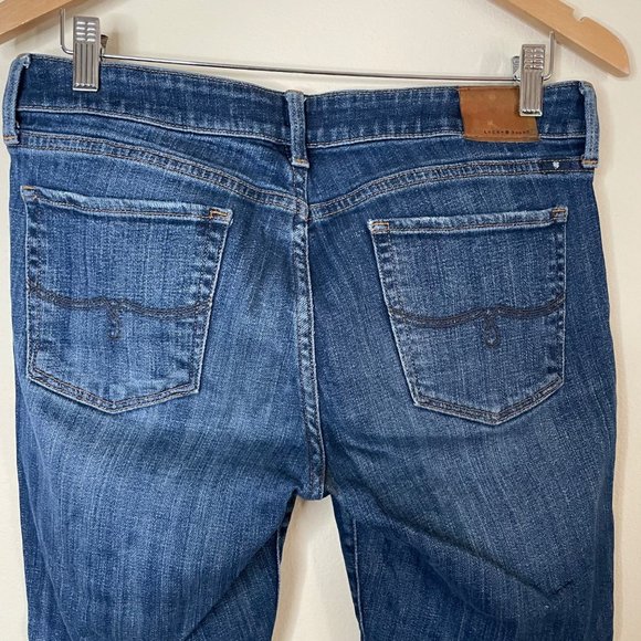 Lucky Brand Lolita Skinny Frayed Distressed Cropped Jeans Mid Rise Size 8 - Picture 4 of 12